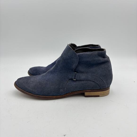 Free People Summit Blue Suede Ankle Boots Women's 38 US 8 Indie Boho - Picture 5 of 11